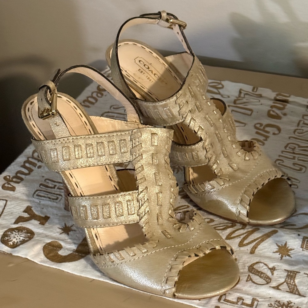 Gold Coach Sandals
